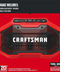 V20 Wireless Bluetooth Speaker With Dual 3-Inch Stereo Drivers, red portable cordless or plug-in power, for job sites or DIY projects