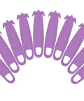 Safe Recessed Blade Box Cutter Knife 10 Pack Purple With Double Sided Blade For Easy Cuts And Reduced Risk Of Lacerations No Sweat For Opening Boxes Packages And Cartons, purple cutters fanned out