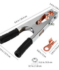 Heavy Duty Welding Ground Clamp With Copper And Iron Build Designed For Secure Earth Connection Plus Strong Load Bearing Capabilities To Keep Your Setup Safe And Steady While Getting Work Done Any Day, detailed view showing dimensions and metal components.