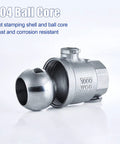 Close-up of 304 stainless steel ball core for Beefy Full Port 1 Inch Stainless Steel Ball Valve With Long Handle MNPT To FNPT Heavy Duty Shut Off