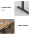Rockin Adjustable Standing Computer Desk For Modern Home Office Or Study With Smart Height Control T-Shaped Frame Ergonomic Desktop Laptop Table 1 Point 4 Meters with T-shaped stable frame and smart height controls.