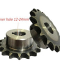Durable 10T-25T Industrial Drive Sprocket Wheel Crafted From 45# Steel Chain Gear showing keyway bore sizes 12-24mm.