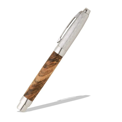 Presimo Fountain Pen Kit For Woodturning Projects Hardware Only Lathe Required 10mm Single Tube Design with Etched Chrome Cap