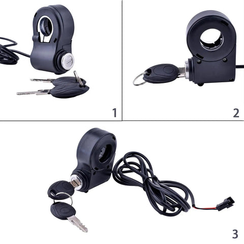 Bike And Electric Scooter Ignition Switch With Key for 12V to 96V Ebike Anti Theft Lock Replacement Two Key System Two Wire Setup Plug And Play Easy Install Durable High Security