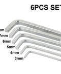 Six Piece Square Head Wrench Set L Shape Wrenches In Chrome Vanadium Steel For Tightening And Removing Square Screws Includes Sizes 3mm 4mm 5mm 6mm 7mm And 8mm Durable Pro Grade Kit Built Tough For Quick Fixes