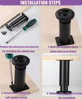 Adjustable Metal Furniture Legs Set Four Pack 5 To 7 Inches Height Heavy Duty Replacement Feet For Sofa Couch Cabinet Dresser Black No Sweat Install With Screws installation guide