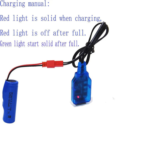 3.7V 800mAh Li Ion Rechargeable Battery With JST Plug And USB Cable For Huina 1337 1338 RC Construction Trucks charging setup
