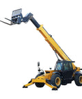 Heavy Duty 4WD Rough Terrain Telehandler With High Reach Telescopic Boom And Custom Hydraulic Loader Setup in action.
