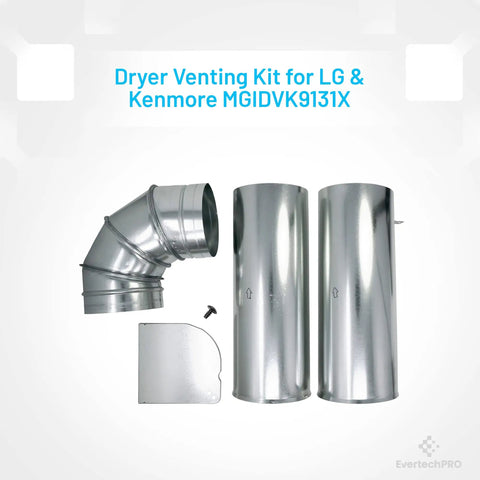 Dryer Side Vent Kit Replacement For LG And GE - Fits LG 3911EZ9131X 1266802 383EEL9001B 383EEL9001L And GE WE25X10015, stainless steel parts