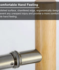 Close-up of Double Sided Barn Door Pull Handles Set For Wooden Sliding Doors In Weathered Brown 120cm 47.2 Inch Length No Fuss Install