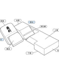 Diagram of Japanese Block Plane 50mm For Woodworking, Kanna Smoothing Plane Hand Planer Tool, labeled parts, Eco Oak body