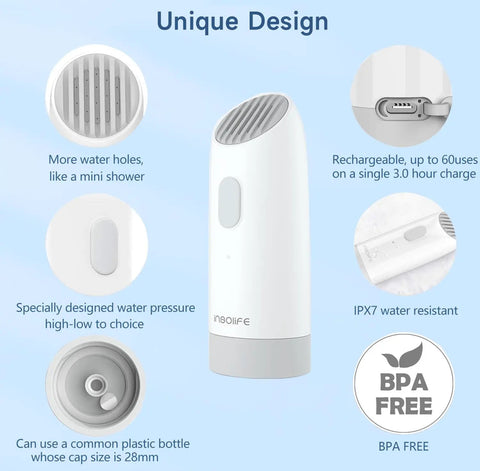 Ultra Compact Portable Bidet With High Pressure Water Spray Rechargeable Electric Travel Bidet, BPA-free, water-resistant design