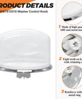 White Washer Control Knob Replacement Dial 2 Inch Wide 1.75 Inch High Snap On Fit For Most Washers No Fuss Easy Install Replaces 1264403 AP3994965 AH1482286 EAP1482286 PS1482286, white ABS plastic with metal ring