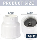 White Ceramic TIG Cup Kit 4 Pack No 12 For Small And Large TIG Torches dimensions with 1/8 diffuser mesh