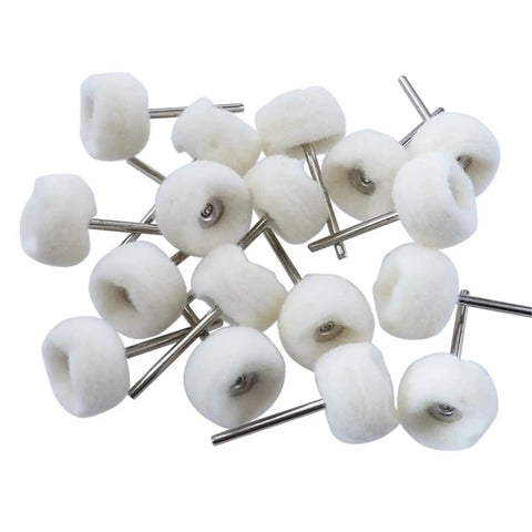 Mini Wool Felt Polishing Wheel Kit For Rotary Tools 100 Pcs 1 Inch Heads With 3mm Shank Cotton Thread Polishing