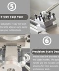 Badass Mini Metal Lathe Benchtop Table Tool 8X16 Inch Capacity 900W features 4-way tool post for easy cutting tool changes.