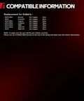 Compatibility chart showing years and models for Subaru Ascent, Forester, Legacy, Outback, WRX, and WRX STI rear wheel hub fitment.