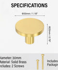 Top Shelf Handymen Approved Solid Brass Cabinet Knobs And Brushed Round Drawer Pulls In A 15 Pack With M4 Hardware for kitchen.