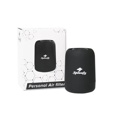 Personal Smoke Air Filter With Replaceable Cartridges For Ultimate Odor Control Black Unit With Packaging