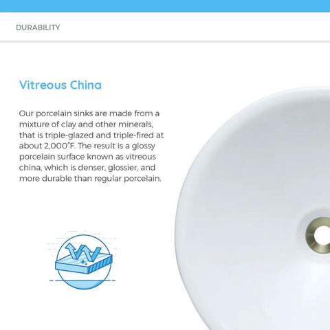 V370-W White Porcelain Vessel Sink For Modern Vanity With Contemporary Styling, Sleek 45-Degree Angled Sides, Vitreous China Finish, Durable Sanitary Surface, Easy To Clean, Ideal For Powder Rooms And Main Bathrooms