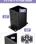 Image of 2 Pack Heavy Duty 4x4 Post Base Bracket Set With Anti Corrosion Coated 13GA Solid Steel Inner Size 3.5x3.5 Inches