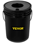 Black bucket for Five Bucket Deep Water Culture Hydroponic Grow System For Indoor And Outdoor Leafy Greens With 5 Gallon Buckets