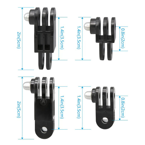 3-Way Adjustable Extension Pivot Arm Kit For Action Cameras - Multi-Angle Mount With Straight Joints For Vertical And Horizontal Alignment, 5cm view
