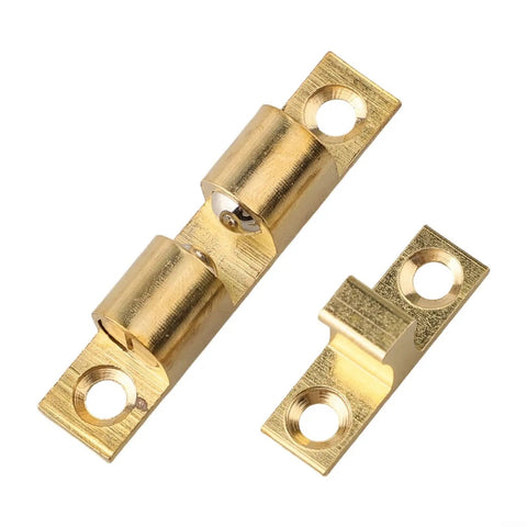 Solid Brass Ball Catch With Adjustable Tension For Cabinet And Cupboard Doors, Spring Roller Latch For Wardrobe And Other Furniture, 50mm