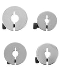 Top Quality Split Aluminum Clamping Collars 4 Pack For Fixing Shafts With 5 Point Set Screw Locks Designed For High Precision CNC Equipment And Linear Rails For Pro Industrial Projects That Run Smooth As Butter Plus High Grade Materials For Long Life Use, four silver collars