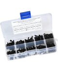 M2.5 Hex Socket Head Cap Screws And Nuts Kit 300 Pieces 12.9 Grade Black Alloy Steel Assorted Lengths in plastic case