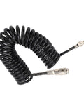 Flexible Coiled Air Hose Quarter Inch Durable Pressure Fits Tire Inflator Pump Compressor Tools Plus Dust Blowers For Car And Motorcycle Garage Shop Nylon Design Easy Storage Twenty Three Feet Length Is Good For Hot Shop Guys Got Big Deal, coiled black hose
