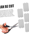 Must Have 20 Pack Microwave Mica Plates Heat Resistant Insulation Sheets For Ovens, showing sheets being cut with scissors.