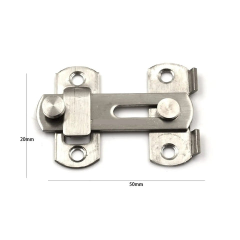 WUUWCHODC Stainless Steel Sliding Bolt Lock for Gate Home Security, 50mm width, durable metal latch for doors and gates.