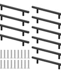 10 Pack Matte Black Cabinet Handles 7.8 Inch Pulls For Kitchen Cabinets And Drawers, 5 Inch Center Hole, Fingerprint Resistant Stainless Steel Hardware.