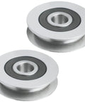 Beefy 2Pcs Stainless Steel Deep U Groove Pulley 8mm Inner Dia Wheel Bearings Wire Rope Pulley Bearing Steel Cable Pulley Load Bearing 431Kg For Industry Equipment, two steel pulleys