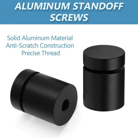 Premium Aluminum Standoff Screw Kit Black Knockout Wall Mount Hardware M8 thread, solid aluminum, anti-scratch construction
