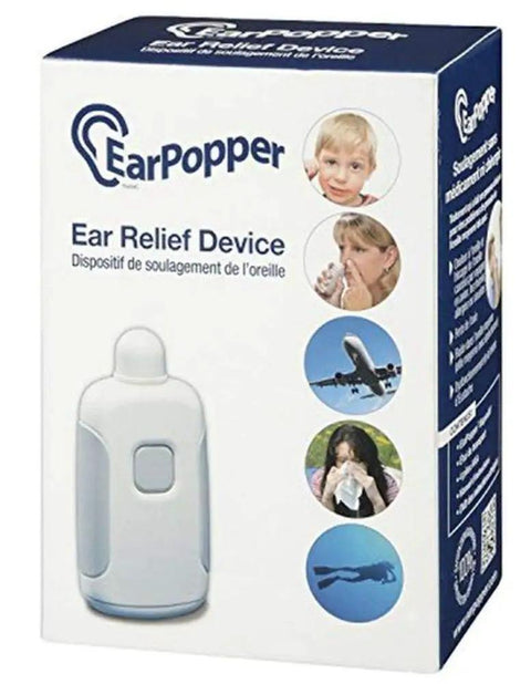 All In One At Home Ear Care Device For Eustachian Tube Relief And Fluid Buildup Relieves Earaches Dizziness And Headaches Without Medication Compact ENT Home Unit With Batteries packaging