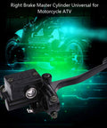 Right Front Hydraulic Brake Master Cylinder For ATV And Motorcycle, Universal Right Hand Brake Master Cylinder, Black with Adjustable Lever