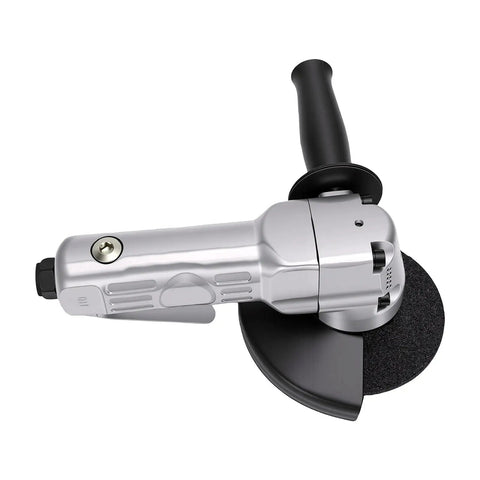 Heavy Duty Pneumatic Angle Grinder 5 Inch Featuring Lightweight Composite Grip for efficient cutting and polishing.