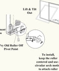 Installation diagram for Four Pack One And One Quarter Inch Sliding Screen Door Wheel Replacements With Tension Springs And Concave Steel Ball Bearing Rollers Fits Most Sliding Screen Doors Replaces B 515 And B 714 Universal Compatibility.