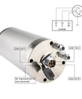 Rock Solid 3.2Kw Er20 Water Cooled Spindle Motor For Cnc Milling Drill Carving with wiring diagram and connection points.