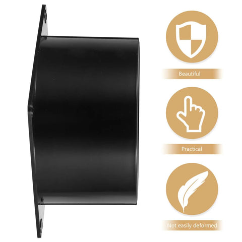 Kisangel Abs Duct Connector Flange With Square Base For Dust Collection Hose And Ventilation Systems, 120mm black ABS plastic design.