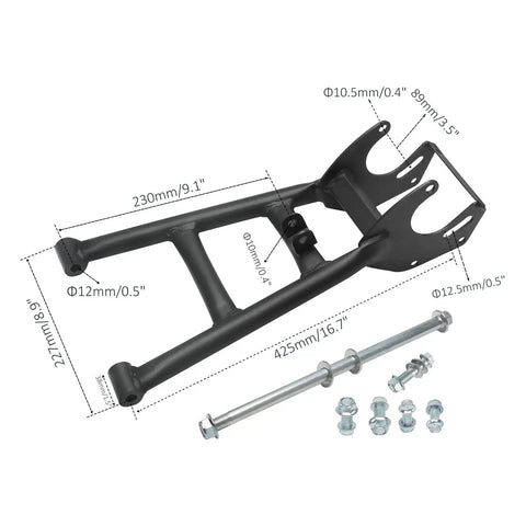 Swingarm frame bracket from 28 Inch Rear Axle Kit With Swingarm Frame Bracket, Brake Disc, 3 Stud Wheel Hubs, 420 Chain And 37T Sprocket