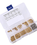 270 Piece M2 Brass Standoff And Nut Assortment Kit For Electronics PC Builds And Robotics With Rust Resistant Brass Threads For Easy Precise Mounting And Height Adjustment, open organizer case with brass spacers and screws