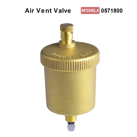 Automatic brass air vent valve, 1/8 in, Hydro Master model 0571800, front view, Amazon
