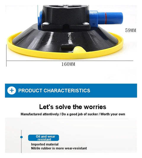 6 Inch Vacuum Sucker Mount Base For Glass And Stone Seam Setter With Manual Vacuum Pump and Nitrile Rubber Suction Cup