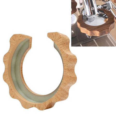 58mm Group Head Cover With Anti Scalding Heat Shield For E61 Coffee Machines Beech Wood Color ABS Material Brew Head Guard