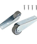 Top Shelf Two Pack Anti Sag Gate Wheels featuring thick carbon steel brackets and non-slip rubber casters for smooth glide action.