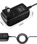 ACDC Power Adapter For KORG KROSS 61 88 Key Portable Workstation And MIDI Keyboard Worldwide 100V-240V dimensions view