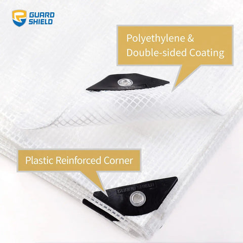 12x16 Ft Clear White Heavy Duty Tarp for Greenhouse and Outdoor Garden All Weather Poly Cover Waterproof UV Resistant 10 Mil